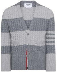Thom Browne - Cardigan À 4 Bandes Signature - Lyst