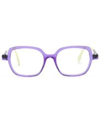 Face A Face - Logo-Print Rectangle-Frame Glasses - Lyst
