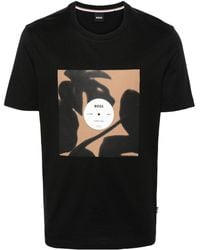 BOSS - Graphic-print Cotton T-shirt - Lyst