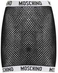 Moschino - Logo-Waistband Mesh Mini Skirt - Lyst