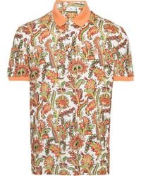 Etro - Floral-print Cotton Polo Shirt - Lyst