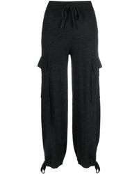 P.A.R.O.S.H. - Tapered Drawstring Knit Trousers - Lyst