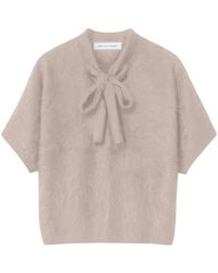Iris Von Arnim - Kassie Bow-Detail Brushed-Knit Sweater - Lyst