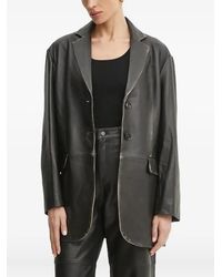Liviana Conti - Leather Single-Breasted Blazer - Lyst