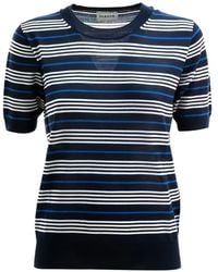 P.A.R.O.S.H. - Striped Short-Sleeve Wool T-Shirt - Lyst