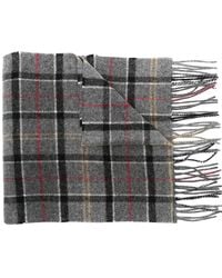 Barbour - Fringed Tartan Lambswool Scarf - Lyst