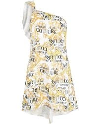 Versace Jeans Couture - Logo-Print One-Shoulder Dress - Lyst