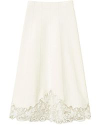Twinset - Lace-Trimmed Midi Skirt - Lyst