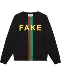 Gucci - 'fake/not' Print Sweatshirt - Lyst