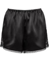 Eres - Short En Soie Dévoilée À Bords En Dentelle - Lyst