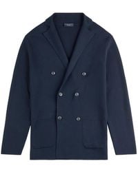Fay - Double-Breasted Knit Cotton Cardigan - Lyst