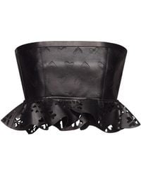 Area - Laser-Cut Leather Heart Bandeau - Lyst