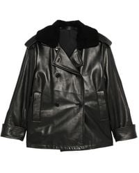 Salvatore Santoro - Shearling-Collar Double-Breasted Jacket - Lyst