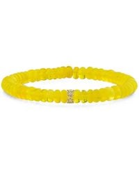 Sydney Evan - Opal And Diamond Tiny Daisy Rondelle Bracelet - Lyst