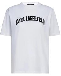 KARL LAGERFELD - Collegiate Logo T-Shirt - Lyst