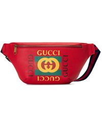 Gucci Gürteltasche mit Logo-Print - Rot