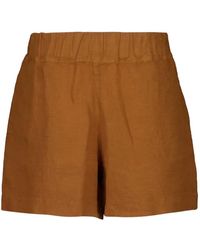 120% Lino - Elastic-Waist Linen Shorts - Lyst
