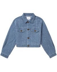 B+ AB - Cropped Textured-tweed Jacket - Lyst
