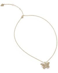 Guess - Crystal-Embellished Butterfly Necklace - Lyst