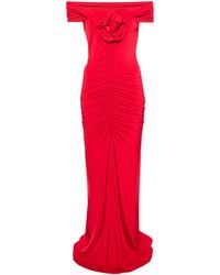 Nissa - Floral-Appliqué Off-Shoulder Maxi Dress - Lyst