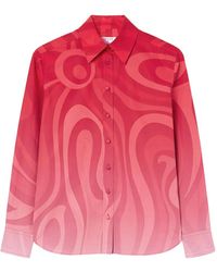 PUCCI - Marmo Degradé-Print Popeline Shirt - Lyst