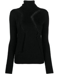 Saint Laurent - Cut-Out Roll-Neck Jumper - Lyst