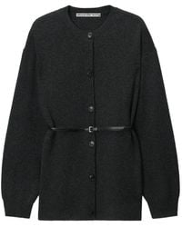 Alexander Wang - Oversized Cardigan W/ Heatpressed Hem And Belt - Lyst