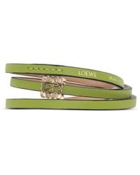 Loewe - Anagram Leather Bracelet - Lyst