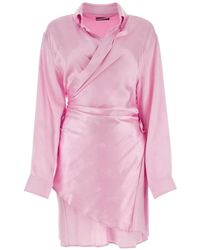 Balenciaga - モノグラムジャカード シャツドレス - Lyst