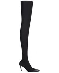Courreges - Jersey Toe Cap Thigh Boots - Lyst