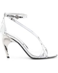 McQueen - Twisted Armadillo 95Mm Patent Sandals - Lyst