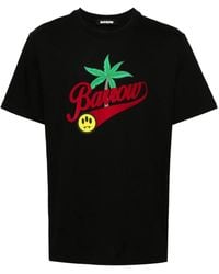 Barrow - Katoenen T-Shirt Met Palmboomprint - Lyst