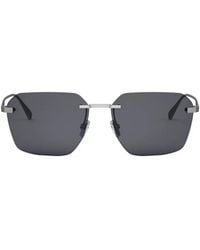 BVLGARI - Rahmenlose Sonnenbrille Mit Eckigen Gläsern - Lyst