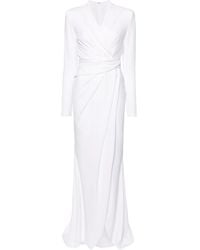 Talbot Runhof - Draped Crepe Maxi Dress - Lyst