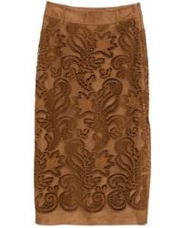 ERMANNO FIRENZE - Floral Midi Skirt - Lyst