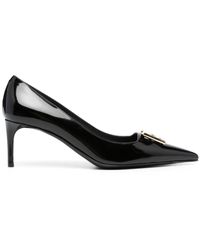 Dolce & Gabbana - Zapatos de tacón con placa del logo - Lyst