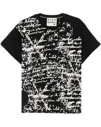 John Richmond - Print-Detail T-Shirt - Lyst