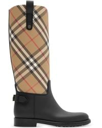 Burberry - Check Cavalier Outdoor Boots - Lyst