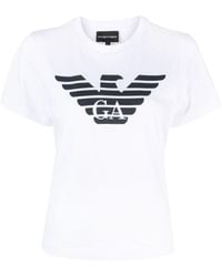 Emporio Armani - T-shirt in cotone con logo - Lyst