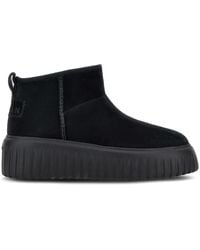 Hogan - Logopatch Suede Boots - Lyst