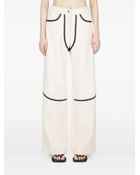 Paris Georgia Basics - Contrast-Trim Straight Trousers - Lyst