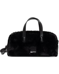 KARL LAGERFELD - Box Faux-Fur Logo-Plaque Tote Bag - Lyst