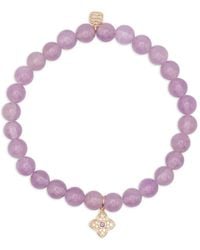Sydney Evan - 14Ct Amethyst And Diamond Charm Bracelet - Lyst