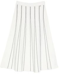 Liu Jo - Embroidered A-Line Midi Skirt - Lyst