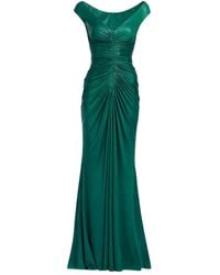 Elie Saab - Off-The-Shoulder Jersey Maxi Dress - Lyst