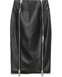 MITILIANE COUTURE - Leather Zip-Up Midi Skirt - Lyst