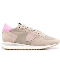 Philippe Model - Panelled Suede Leather Lace-Up Sneakers - Lyst