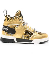 Moschino - Sequin-embellished High-top Sneakers - Lyst