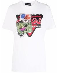DSquared² - Graphic Print Crew-Neck T-Shirt - Lyst