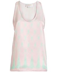 Genny - Printed Silk-Satin Top - Lyst